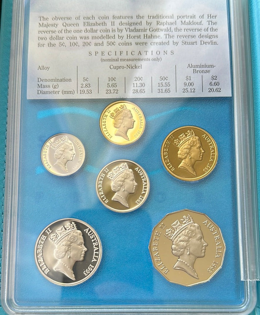 1993 Royal Australian Mint 6 coin Proof Set