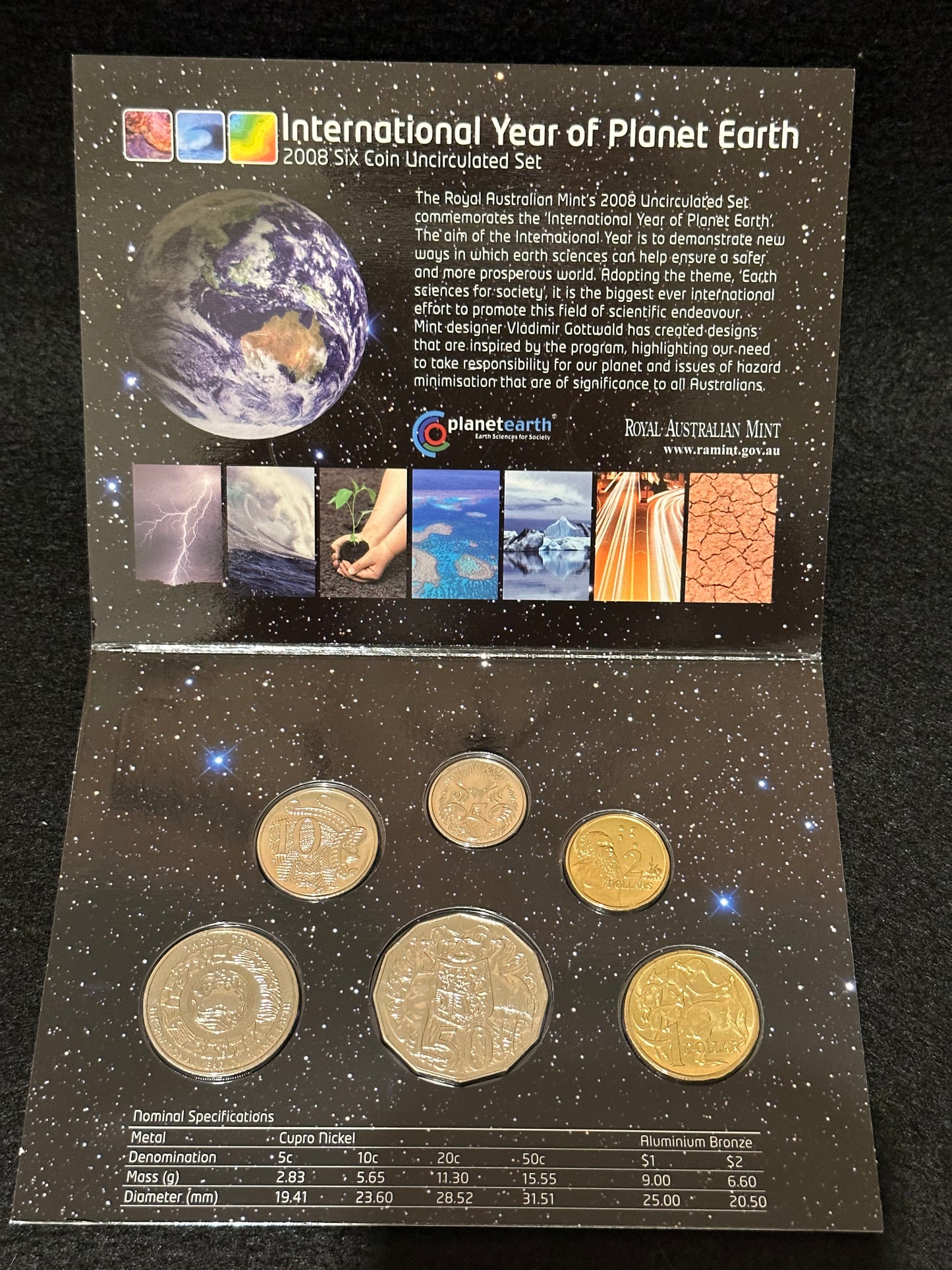 2008 Year Uncirculated 6 Coin Set International Year of Planet Earth