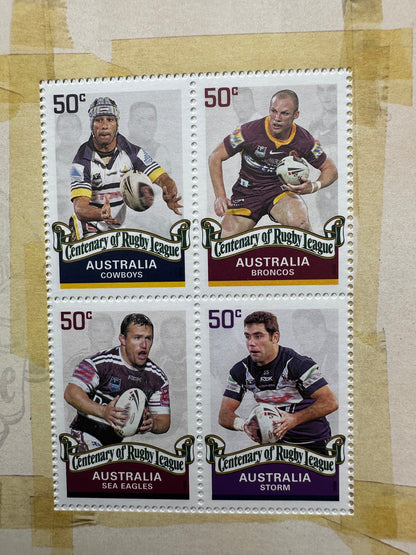 2008 Centenary of Rugby League Stamps and $1 Rugby coin in Limited Issue Booklet