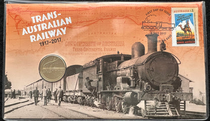 2017 $1 100th Anniversary Trans-Australian Railway 1917-2017 C mintmark PNC