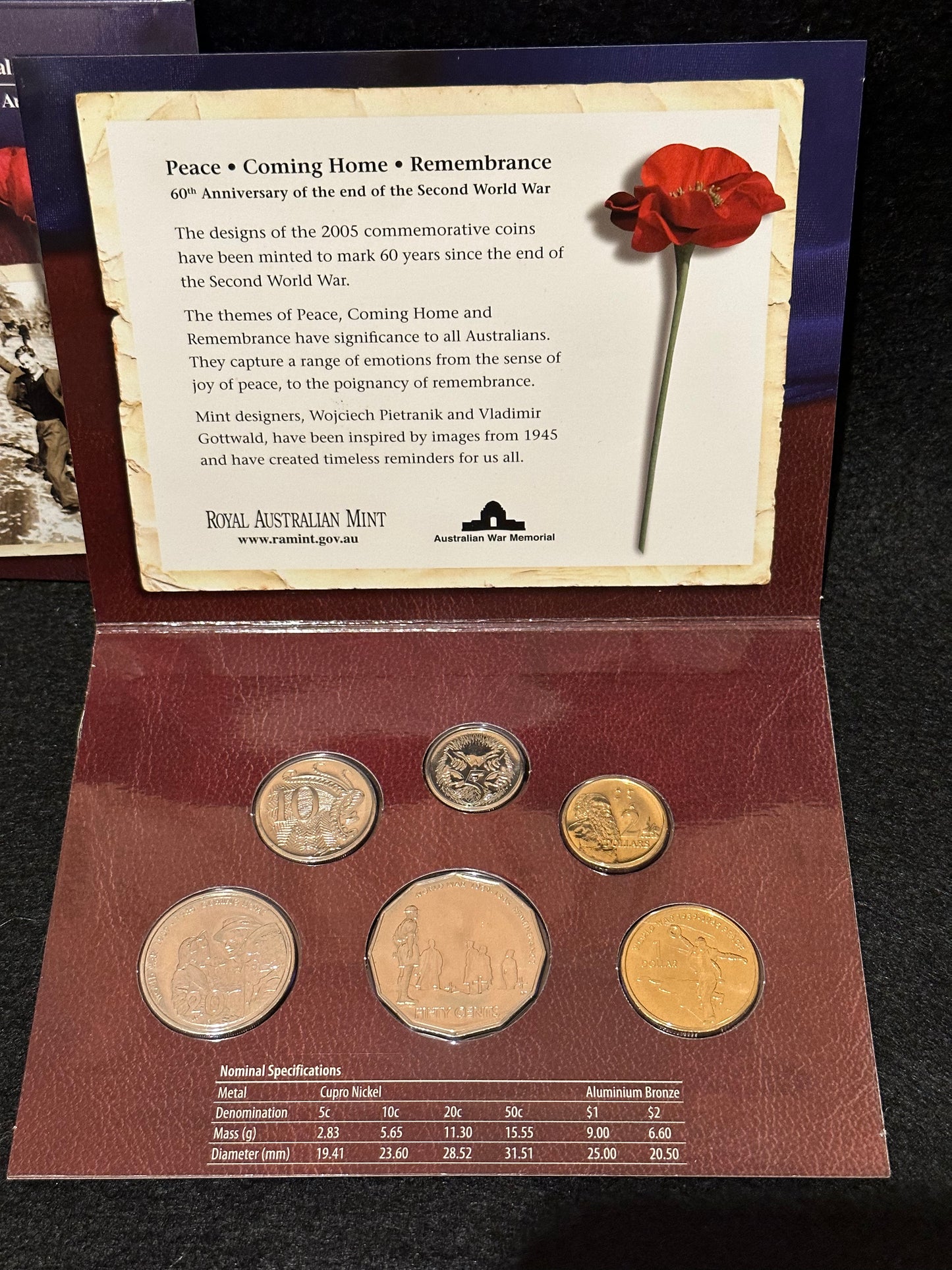 2005 Royal Australian Mint Coin Set Coming Home