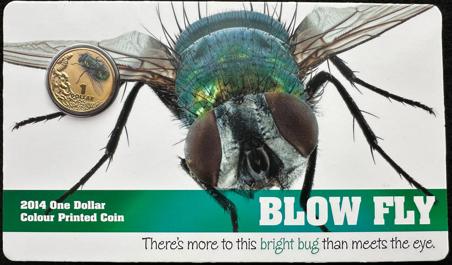 2014 $1 Bright Bugs Series – Blow Fly Uncirculated Coin in Card