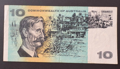 1972 $10 Australia Paper Banknote - Phillips Wheeler STL 382126