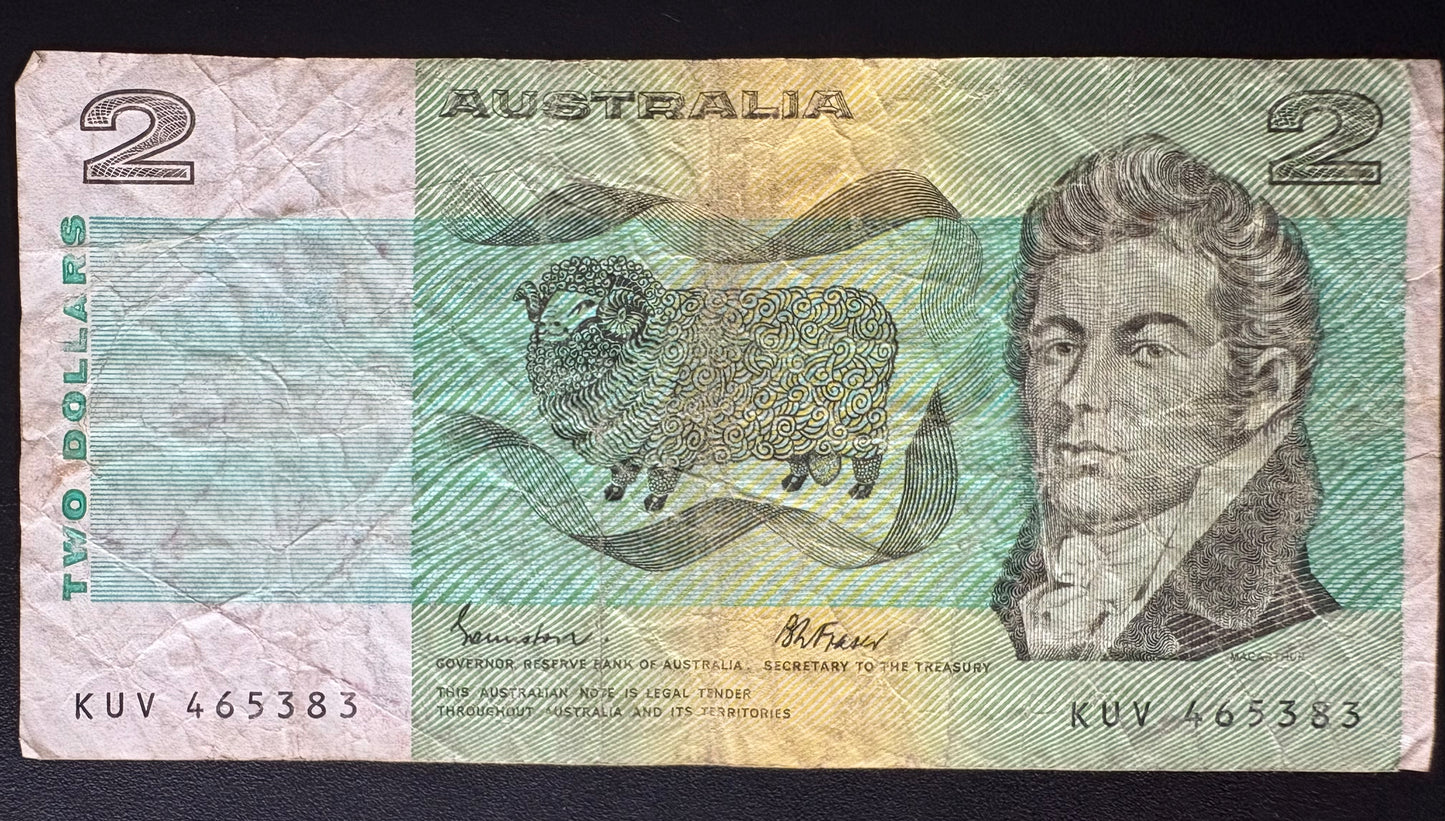 1985 $2 Australia Paper Banknote - Johnston Fraser