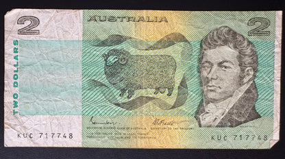 1985 $2 Australia Paper Banknote - Johnston Fraser