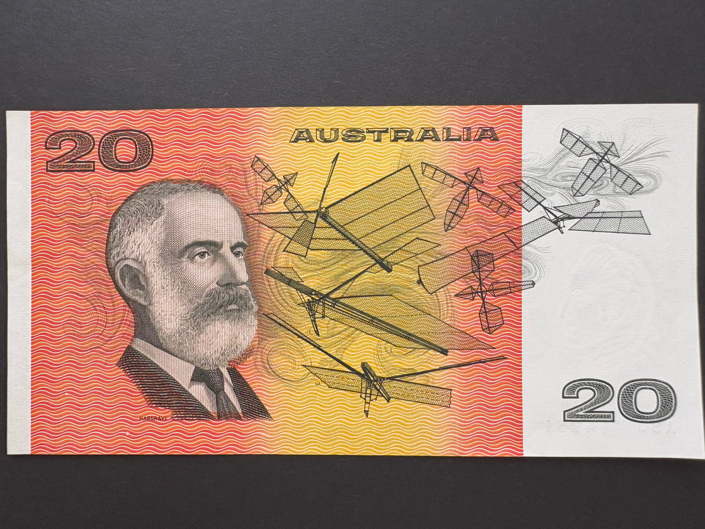 1993 $20 Australia Paper Bank note - General Prefix - Fraser Evans ABJ 444751