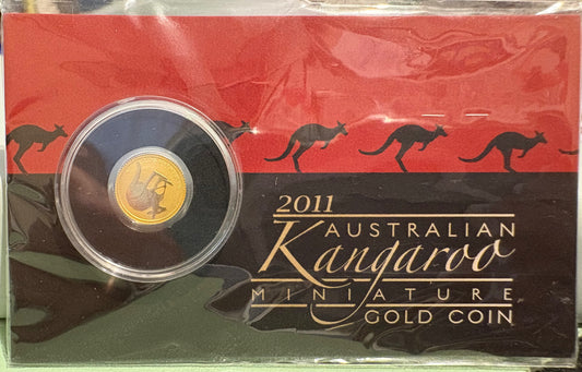 2011 $2 Australian Kangaroo Miniature Gold coin .5 grams