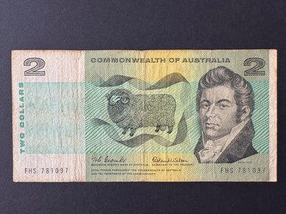 1966 $2 Australia Paper Banknote - Coombs Wilson FHS 781097