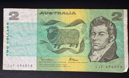 1985 $2 Australia Paper Banknote - Johnston Fraser