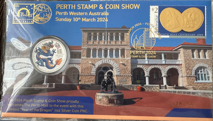 2024 Perth Coin Show PNCs - The Perth Mint Year of the Dragon - Number 078/300