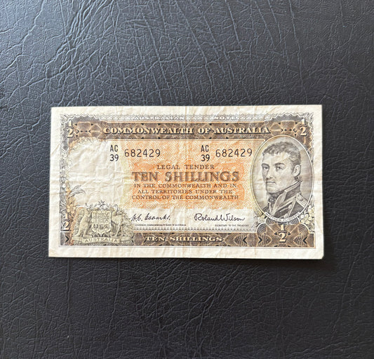 1954 Australian Ten Shillings Note - Coombs / Wilson - AC39 682429