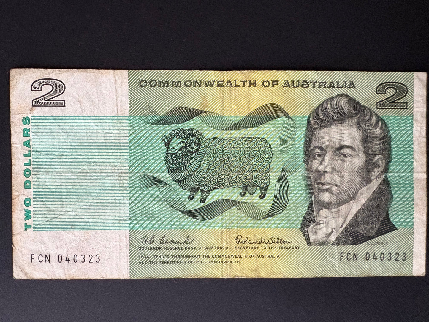 1966 $2 Australia Paper Banknote - Coombs Wilson FCN 040323