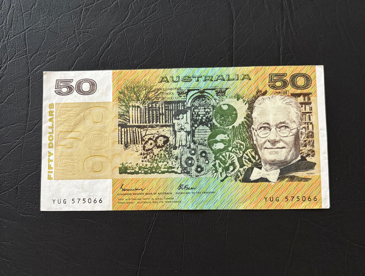 1985 $50 Australian Paper note - YUG 575066