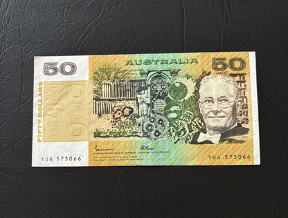1985 $50 Australian Paper note - YUG 575066