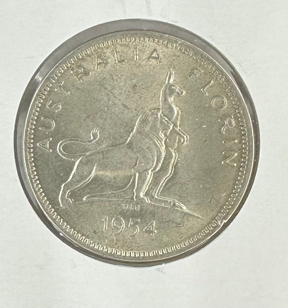 1954 Royal Visit Australian Florin - 50% Silver