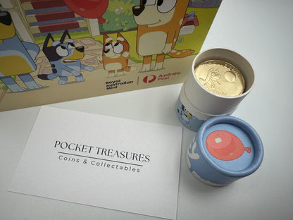 2024 Bluey Dollarbucks $1 Uncirculated Ten-Coin Collection (Folder and Tube) - OPENED