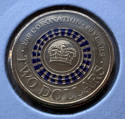2013 Australian $2 PURPLE Queens Coronation coin - UNCIRCULATED