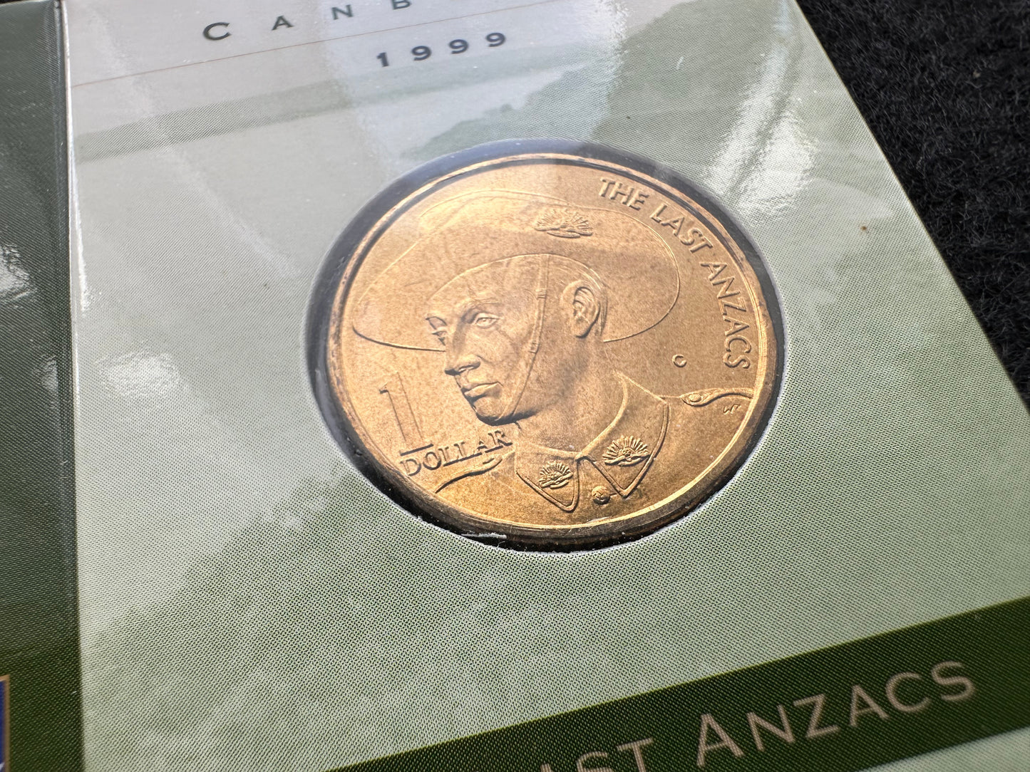 1999 $1 The Last ANZACS M,B,S,C counterstamp