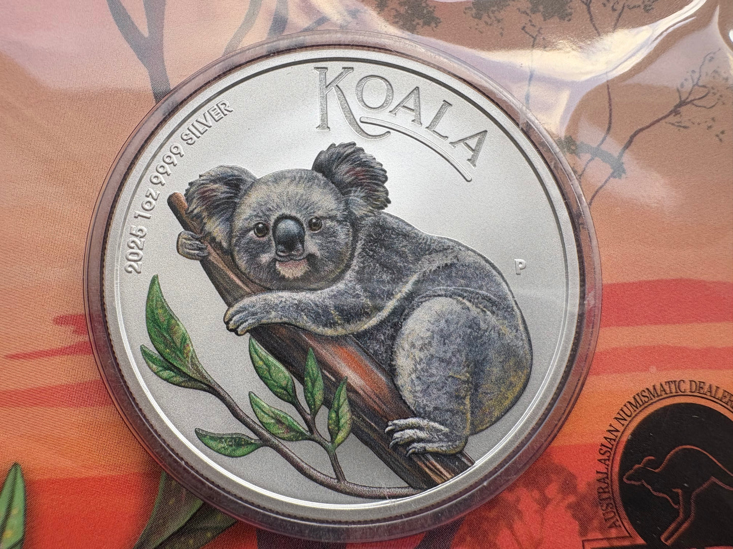 2025 Koala 1oz Silver Coloured Coin in Card ANDA Brisbane Money Expo