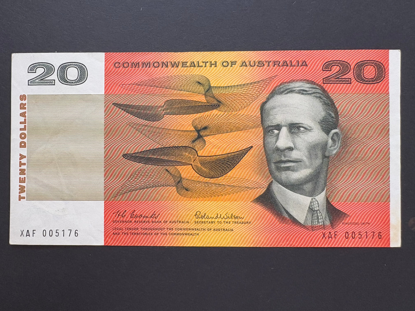 1966 $20 Australia Paper Banknote - Coombs Wilson XAF 005176