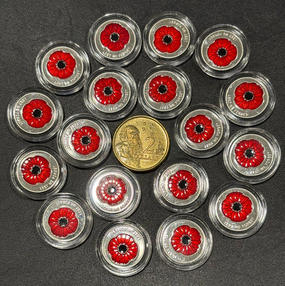 Mini Fractional Silver 1 gram round bullion - Red Poppy