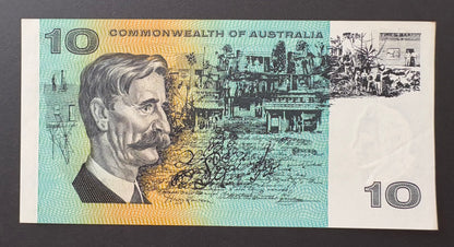 1972 $10 Australia Paper Banknote - Phillips Wheeler SUX 315957