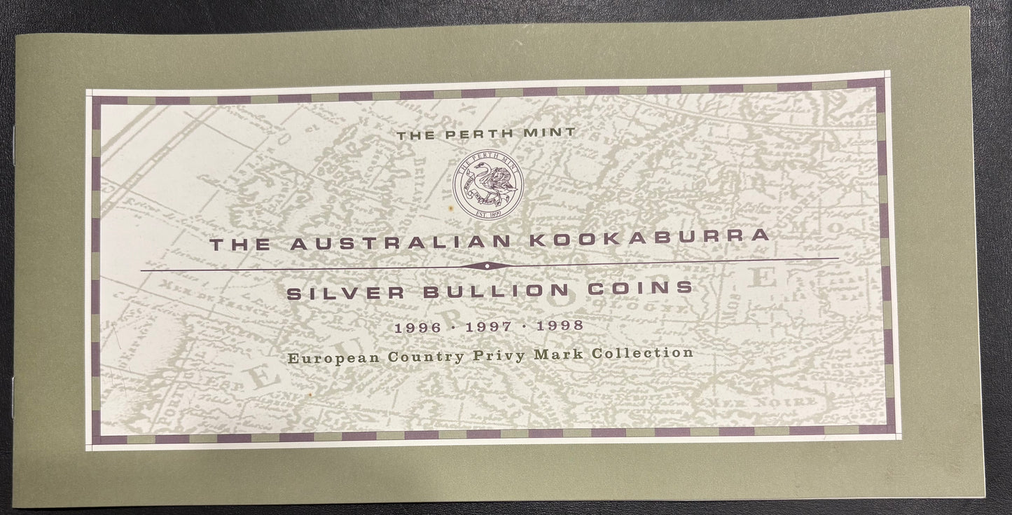 1996-1998 Australia Silver 15-Coin Set – European Country Privy Mark Collection