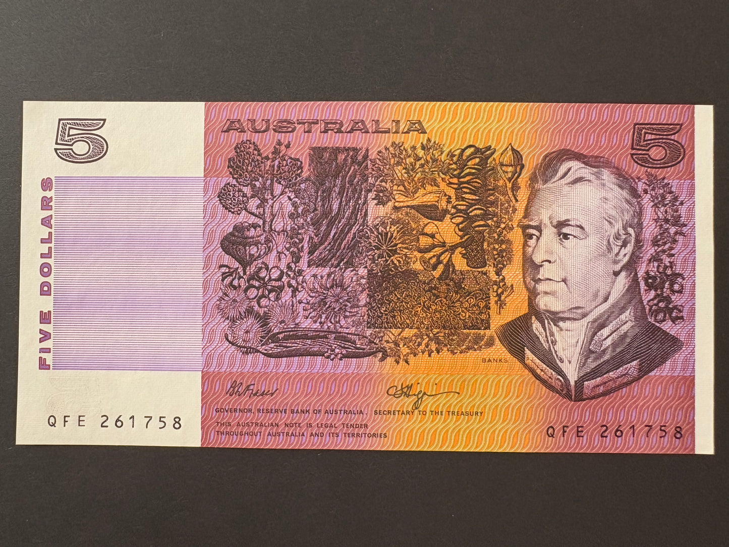 1990 $5 Uncirculated Paper Banknotes - Fraser Higgins - Consecutive Run x4