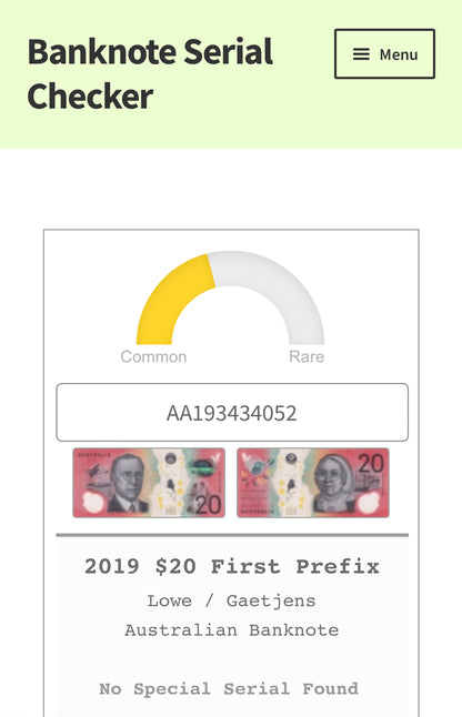 2019 $20 Polymer Note - First Pre-Fix