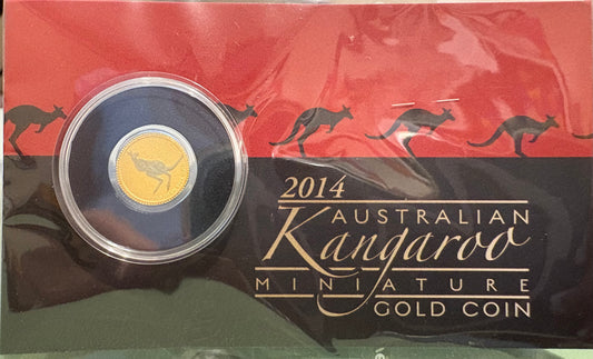 2014 $2 Australian Kangaroo Miniature Gold coin .5 grams