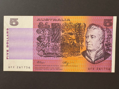 1990 $5 Uncirculated Paper Banknotes - Fraser Higgins - Consecutive Run x4