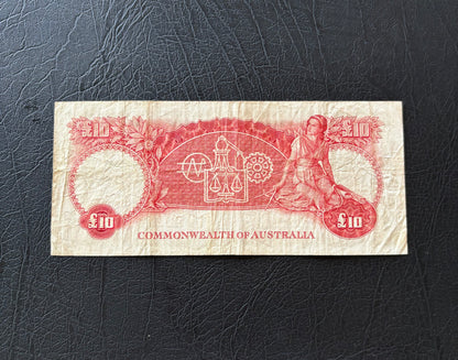 1960 Australian Ten Pounds Banknote - Coombs Wilson WA50 489613