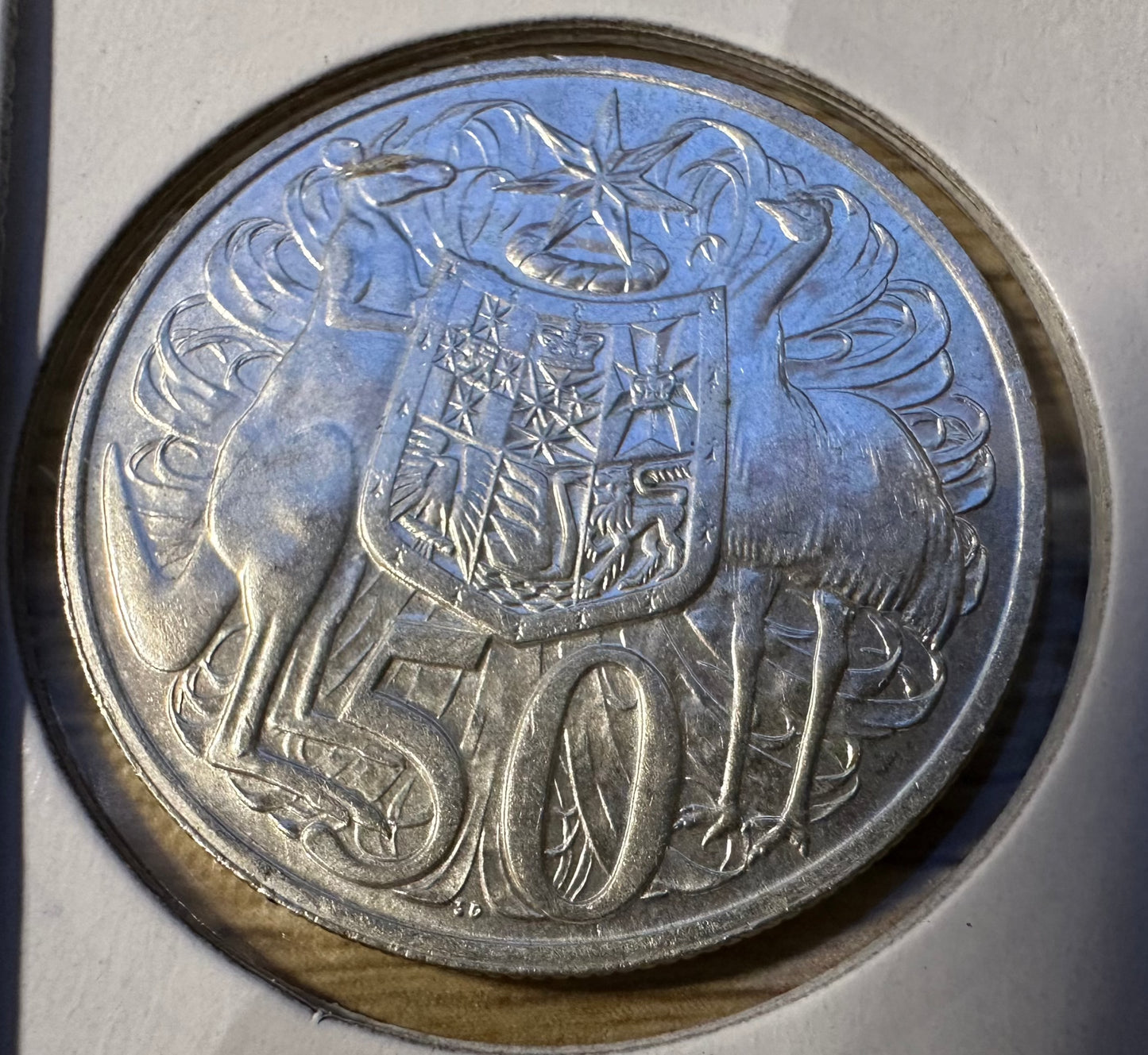 1966 AUnc Round 50 cent coin - .800 Silver