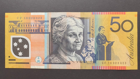 2010 $50 Polymer Note - 3/3 Digit Repeater CF 10023023