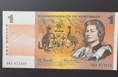 1966 $1 Australia Paper Banknote - Coombs Wilson - AAX  973909