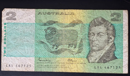 1985 $2 Australia Paper Banknote - Johnston Fraser