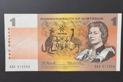 1966 $1 Australia Paper Banknote - Coombs Wilson - AAX  973908