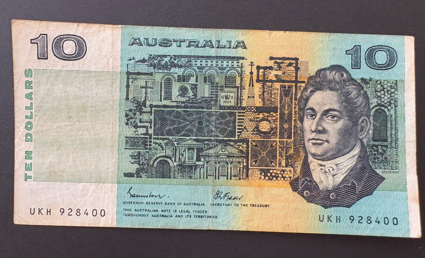 1985 $10 Australia Paper Banknote - Johnston Fraser UKH 928400