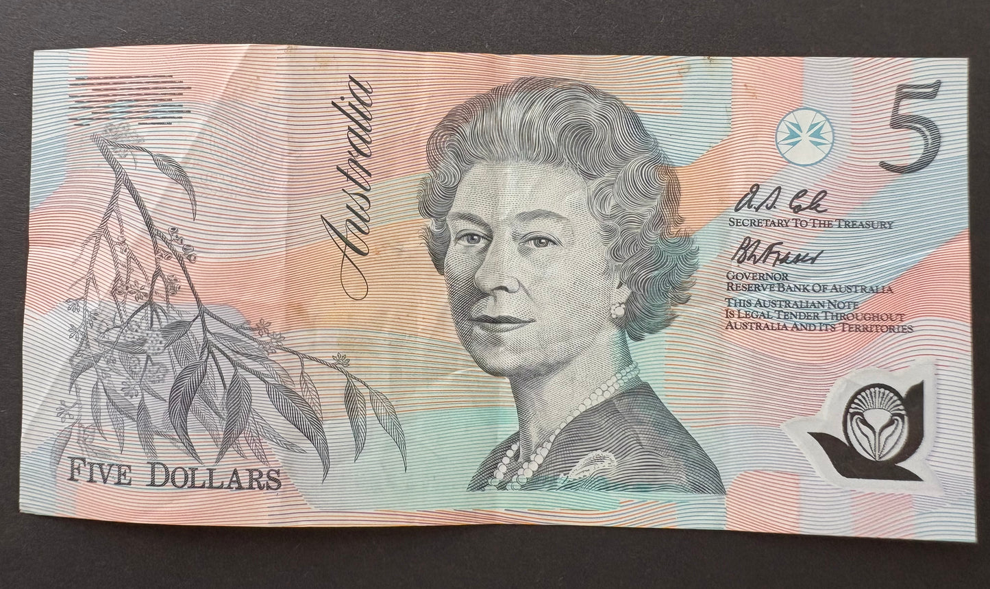 1992 $5 Australia Polymer Banknote - Fraser Cole AA 49888823