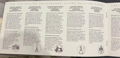 1996-1998 Australia Silver 15-Coin Set – European Country Privy Mark Collection