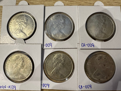 1966 Australian Round 50 cent coin - .800 Silver
