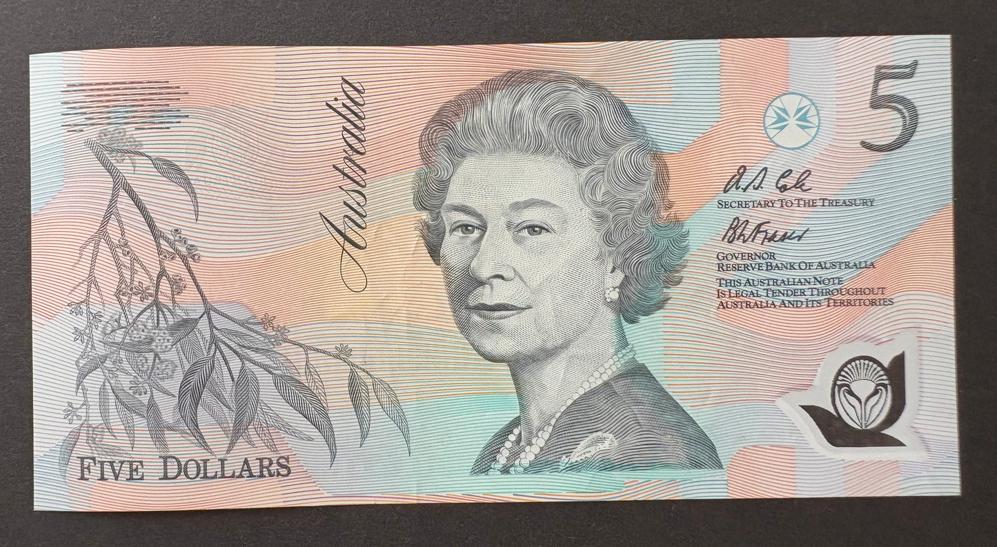 1992 $5 Australia Polymer Banknote - Fraser Cole AA 42678848