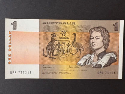 1982 $1 Australia Paper Banknote - Johnston Stone - Uncirculated