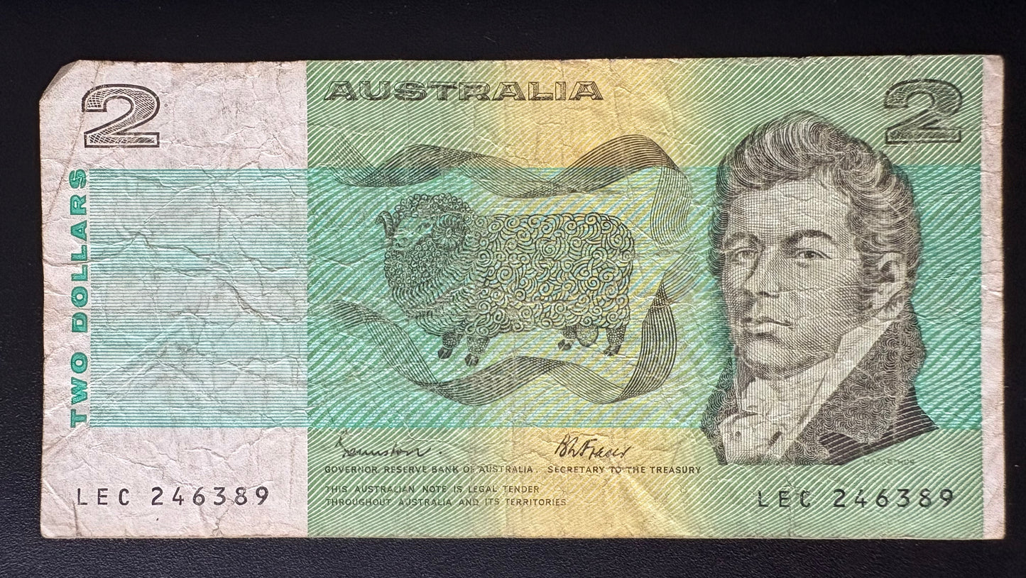 1985 $2 Australia Paper Banknote - Johnston Fraser