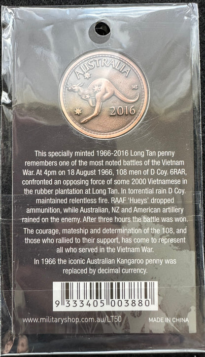 2016 Battle of Long Tan 50th Anniversary Penny