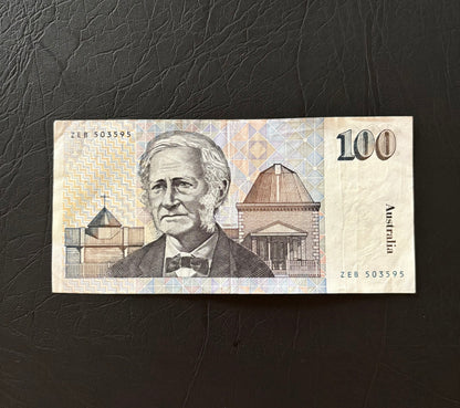 1985 $100 Circulated “Grey Nurse” Australian Paper note - ZEB 503595