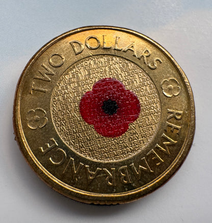 2012 $2 Remembrance Red Poppy Uncirculated Coin in RSL Card