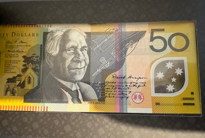 2016 & 2018 $50 Two Generations Banknote in Presentation Folder - Last Prefix