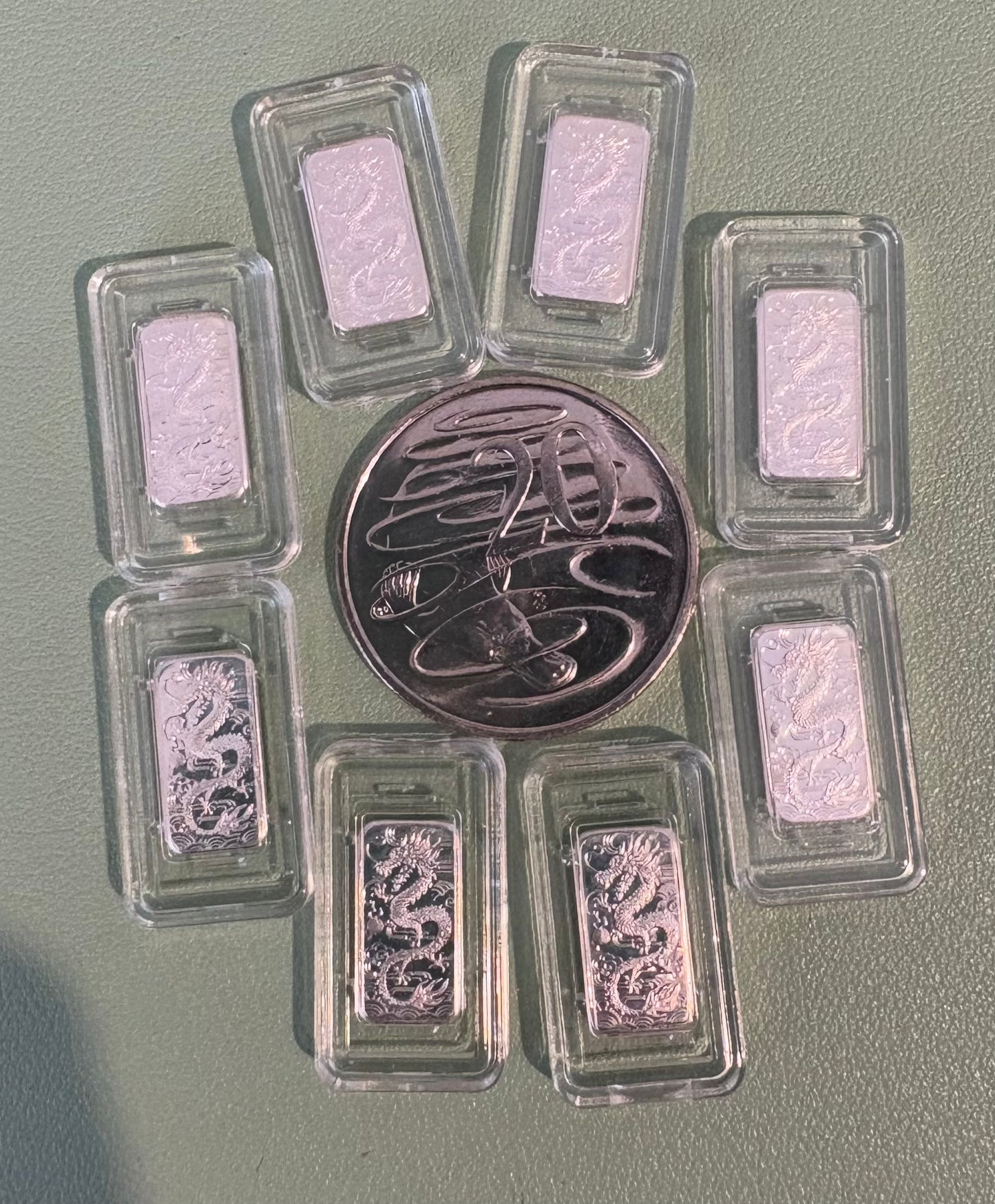 Mini Silver 1 gram Bar - Dragon