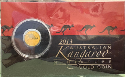2013 $2 Australian Kangaroo Miniature Gold coin .5 grams